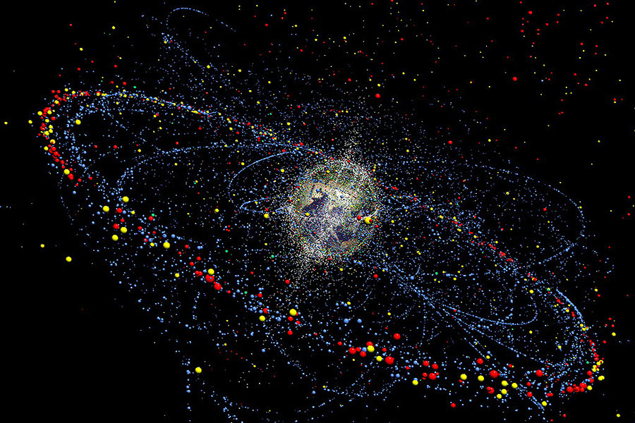 Orbital debris map
